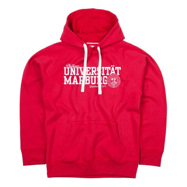 Herren Deluxe Hooded Sweatshirt,warm red, navy