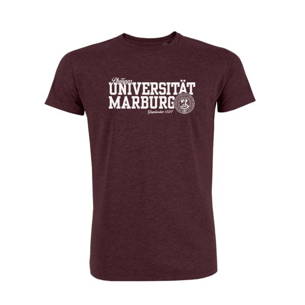 Unisex Organic T-Shirt, heather grape red, navy