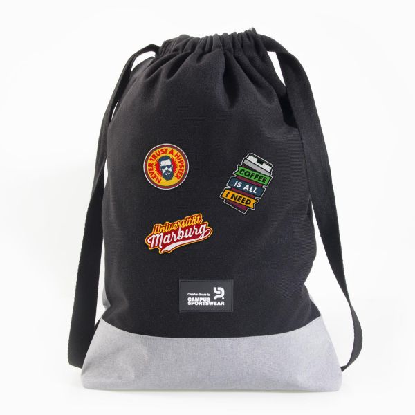 Gym Bag, black / heather grey, Patch It
