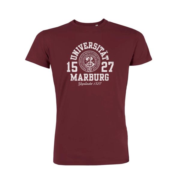 Herren Organic T-Shirt, burgundy, marshall