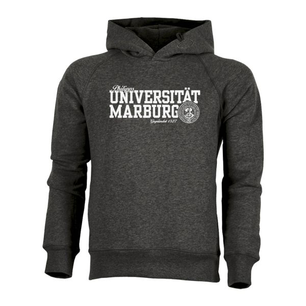Herren Organic Hooded Sweatshirt, dark heather grey, navy