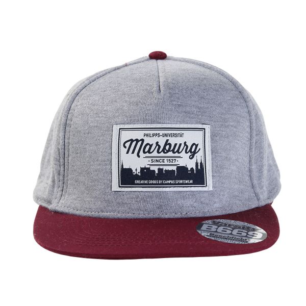 Jersey Cap, grey/burgundy, label